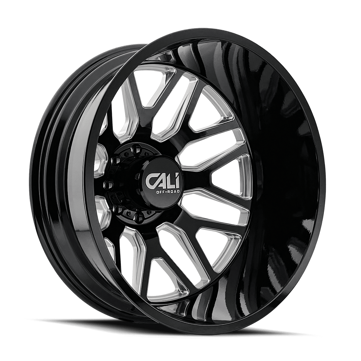 Cali Off-Road Invader Dually 9115D Wheel – Gloss Black w/ Milled Spokes