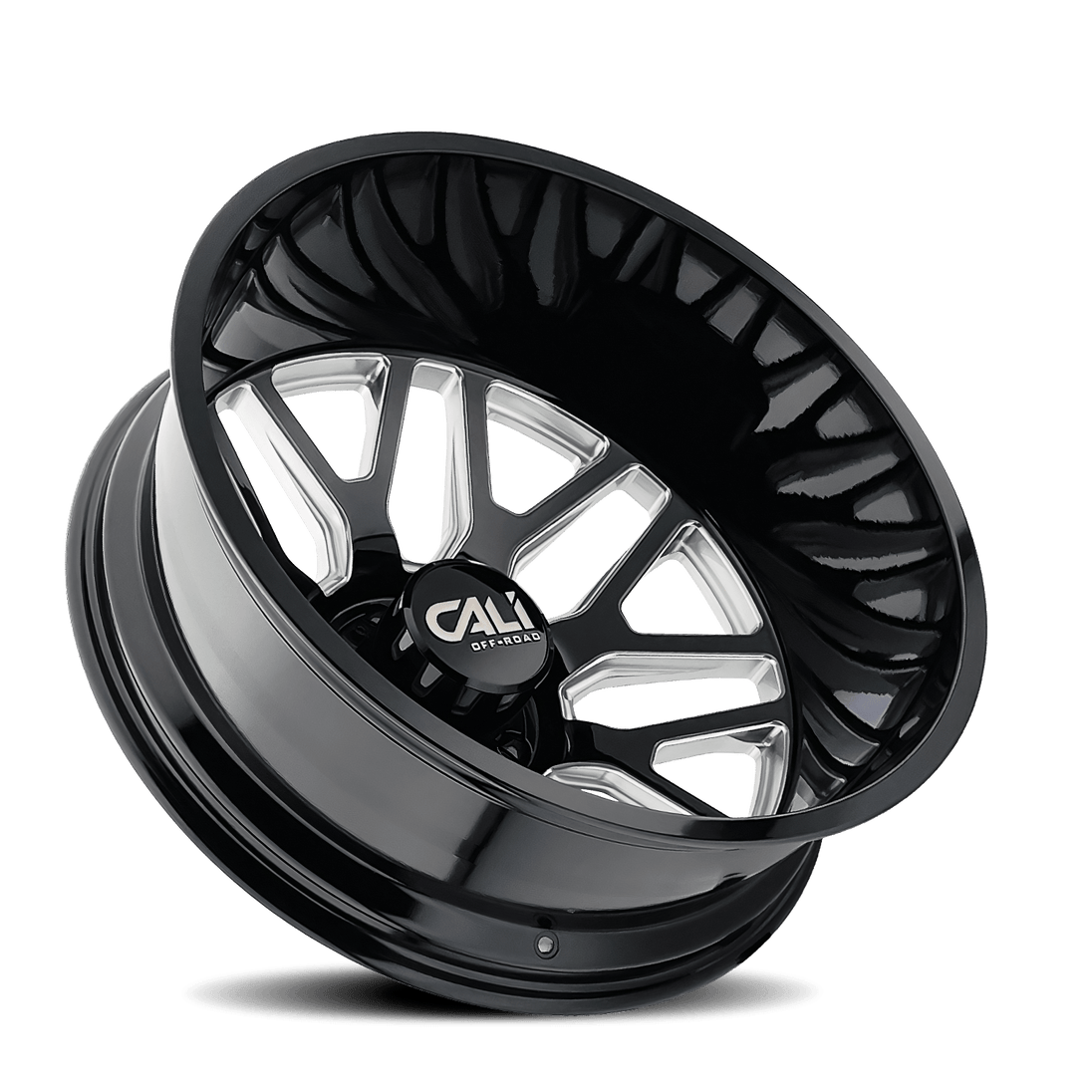 Cali Off-Road Invader Dually 9115D Wheel – Gloss Black w/ Milled Spokes