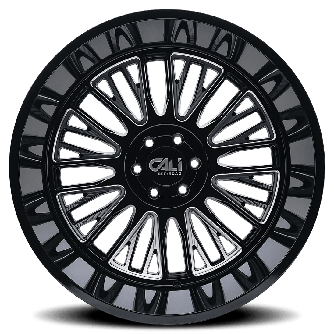 Cali Off-Road Vertex 9116 Wheel – Gloss Black w/ Milled Spokes