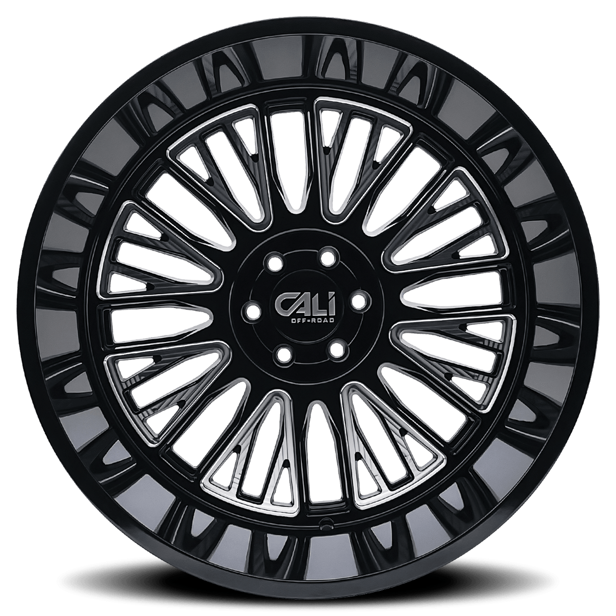 Cali Off-Road Vertex 9116 Wheel – Gloss Black w/ Milled Spokes