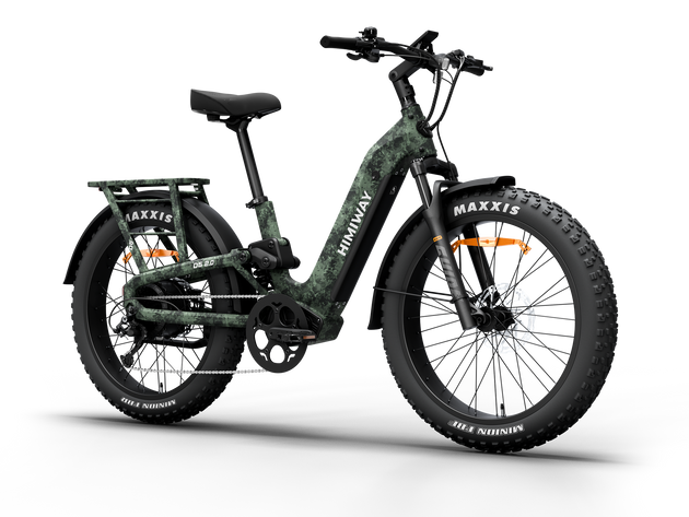 Himiway D5 2.0 Camo e-bike, angled view