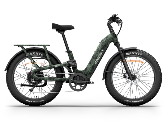 Himiway D5 2.0 Camo step-thru fat tire e-bike, side view