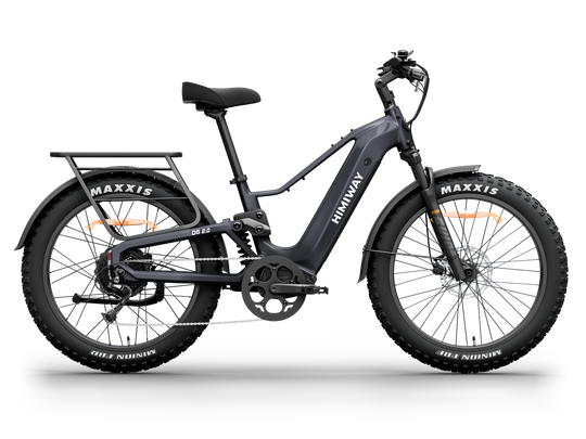Himiway D5 2.0 step-over fat tire e-bike in Space Grey, side view