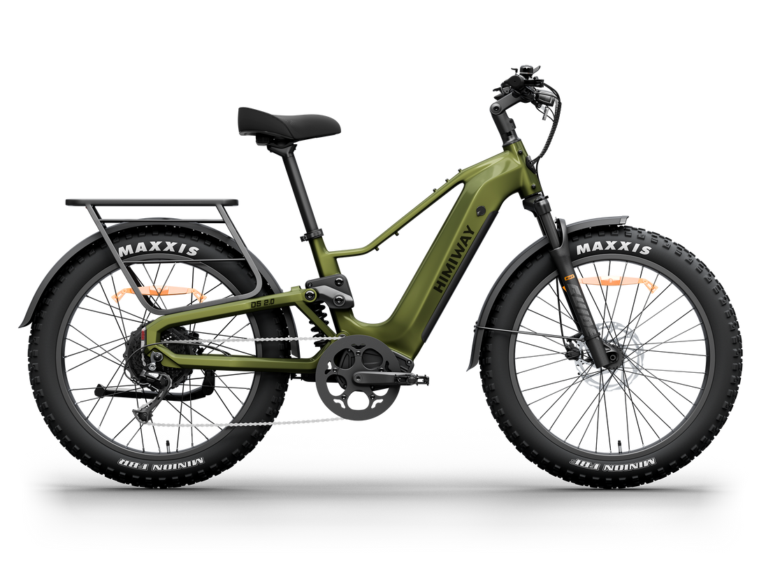 Himiway D5 2.0 e-bike in Olive Green, side view