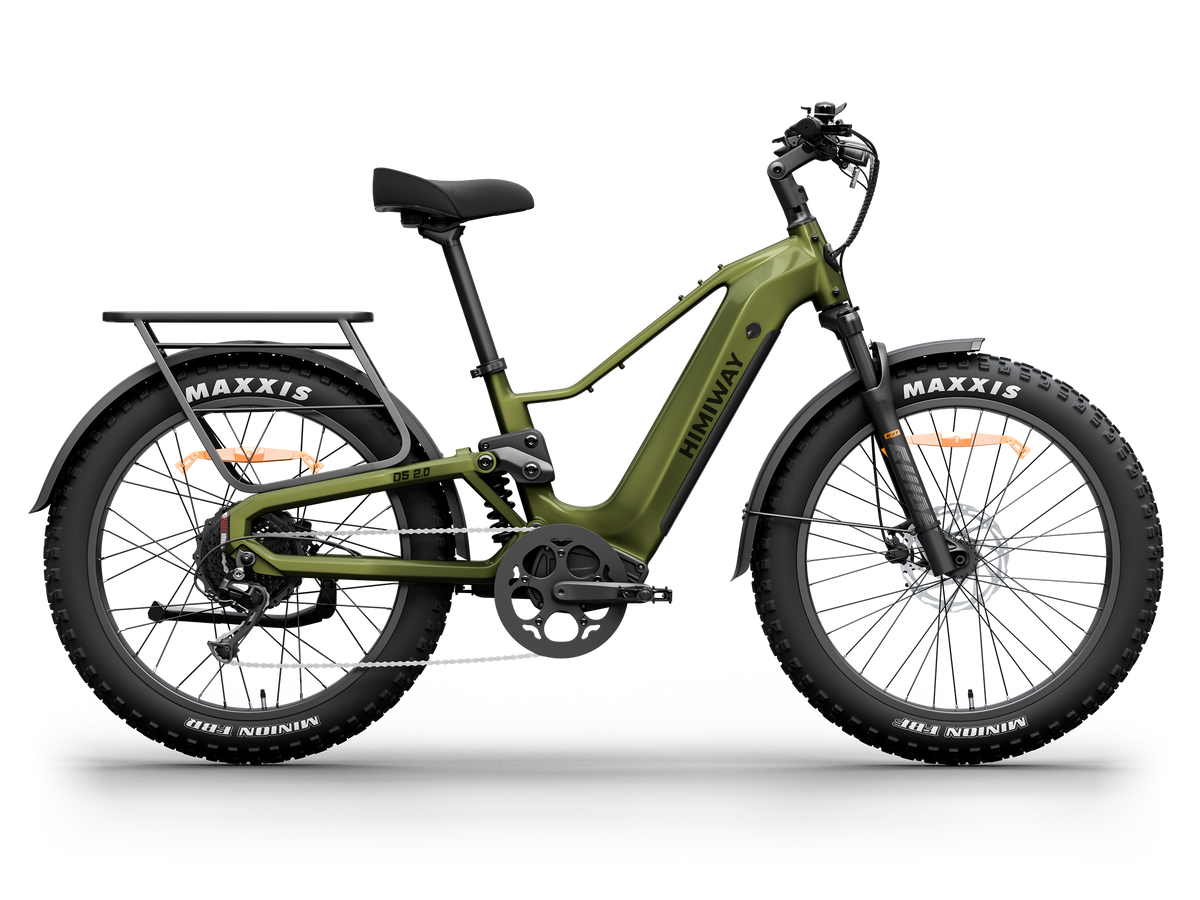 Himiway D5 2.0 e-bike in Olive Green, side view
