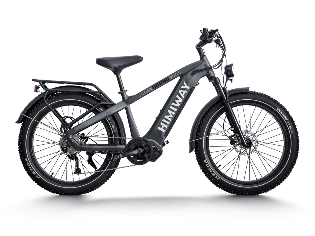 Himiway D5 Pro mid-drive fat tire e-bike in Space Grey, side view