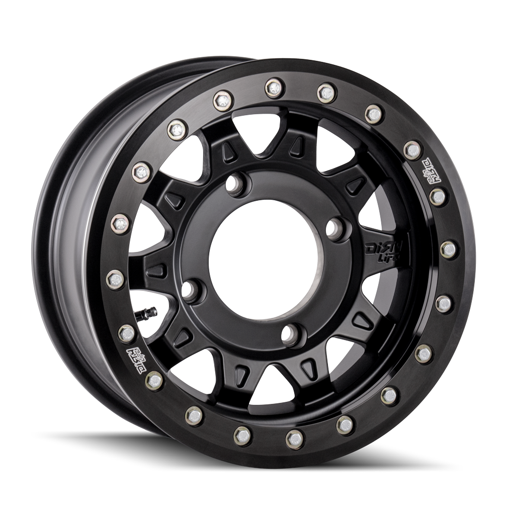 Dirty Life Roadkill Race 9302 Wheel (5/6/8-Lug) – Matte Black / Black Beadlock (Off-Road Use Only)