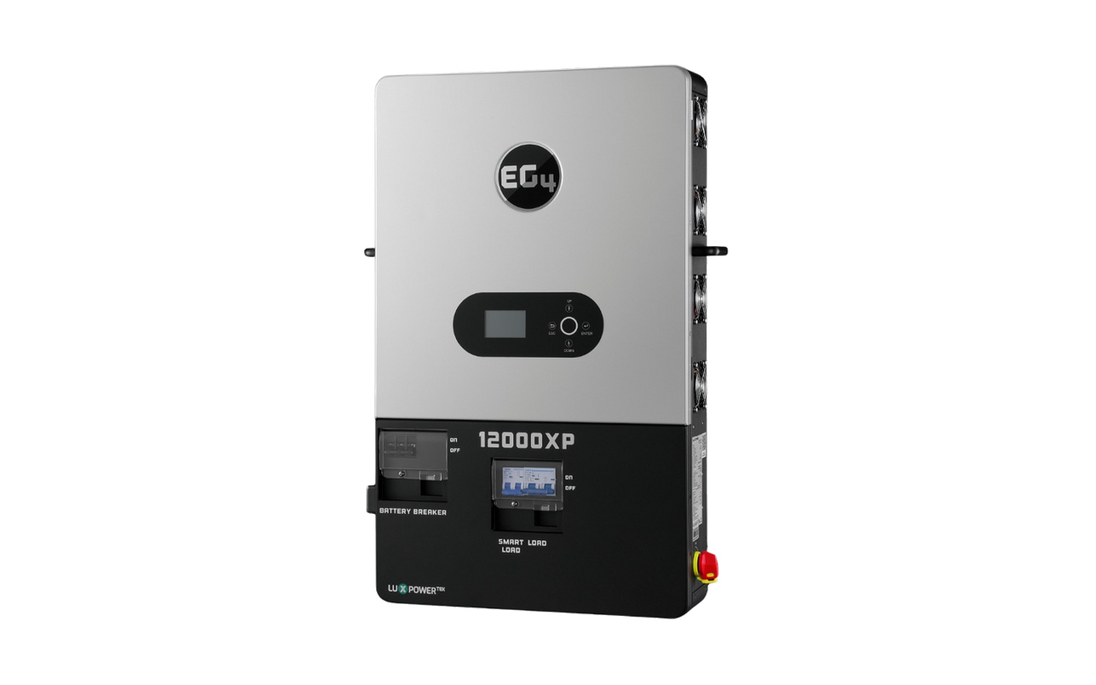 EG4 12000XP V2 off-grid inverter, left angle view