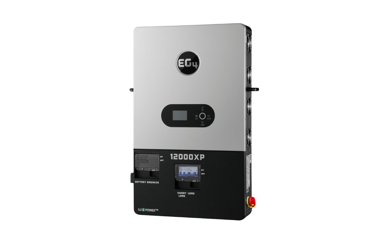 EG4 12000XP V2 off-grid inverter, left angle view