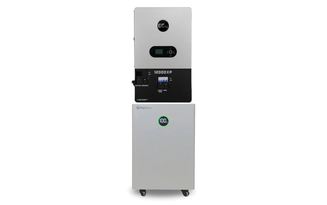 BigBattery NEXUS 15 kWh 48V LiFePO4 battery paired with EG4 12000XP V2 all-in-one inverter