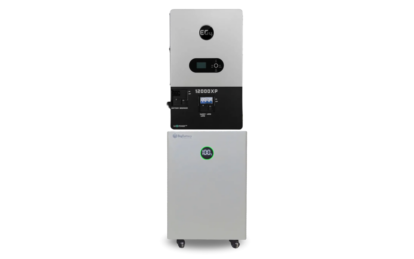 BigBattery NEXUS 15 kWh 48V LiFePO4 battery paired with EG4 12000XP V2 all-in-one inverter