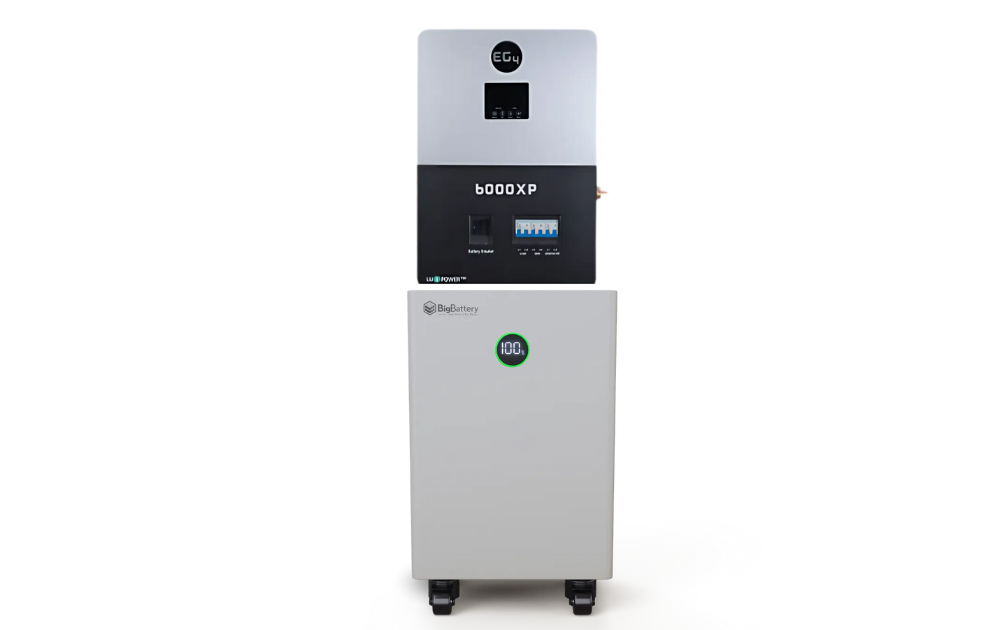BigBattery NEXUS 15 kWh 48V LiFePO4 battery paired with EG4 6000XP all-in-one inverter