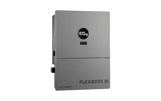 EG4 FlexBOSS21 hybrid solar inverter, right tilt view