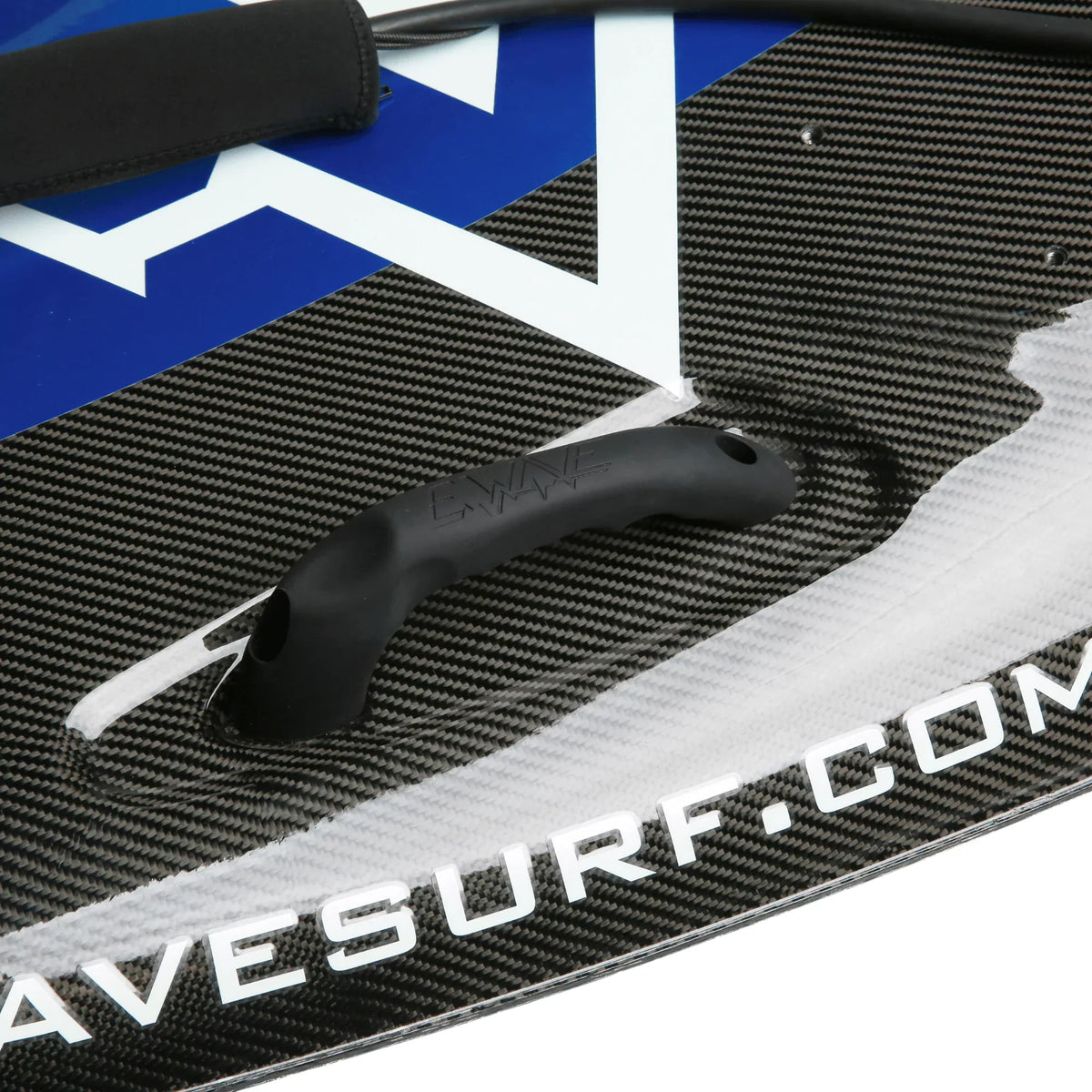 EWAVE R-7000 jetboard carbon fiber deck and carry handle close-up