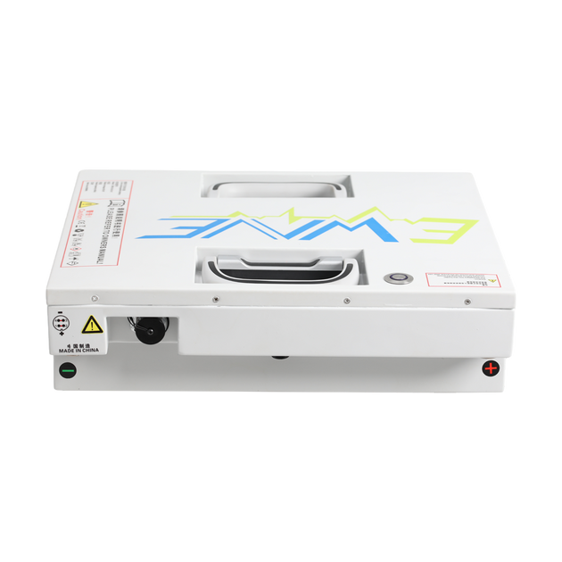 EWAVE 48V 60Ah Sony-cell battery pack, front view with carry handles