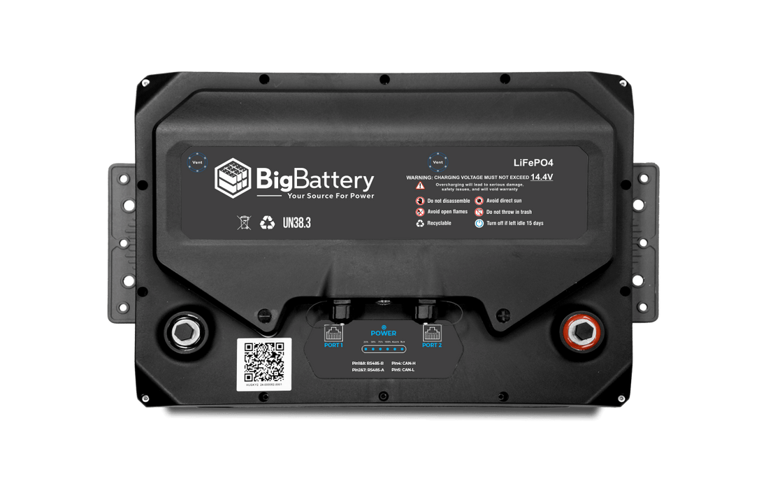 BigBattery 12V HUSKY 2 INV lithium battery, top view