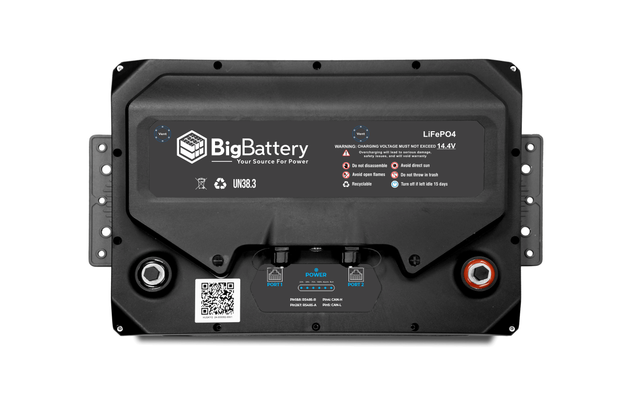 BigBattery 12V HUSKY 2 INV lithium battery, top view