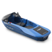 Blue EWAVE Formula Future electric jet boat, top view of seat and rear deck