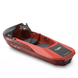 Red EWAVE Formula Future electric jet boat, top view of seat and rear deck