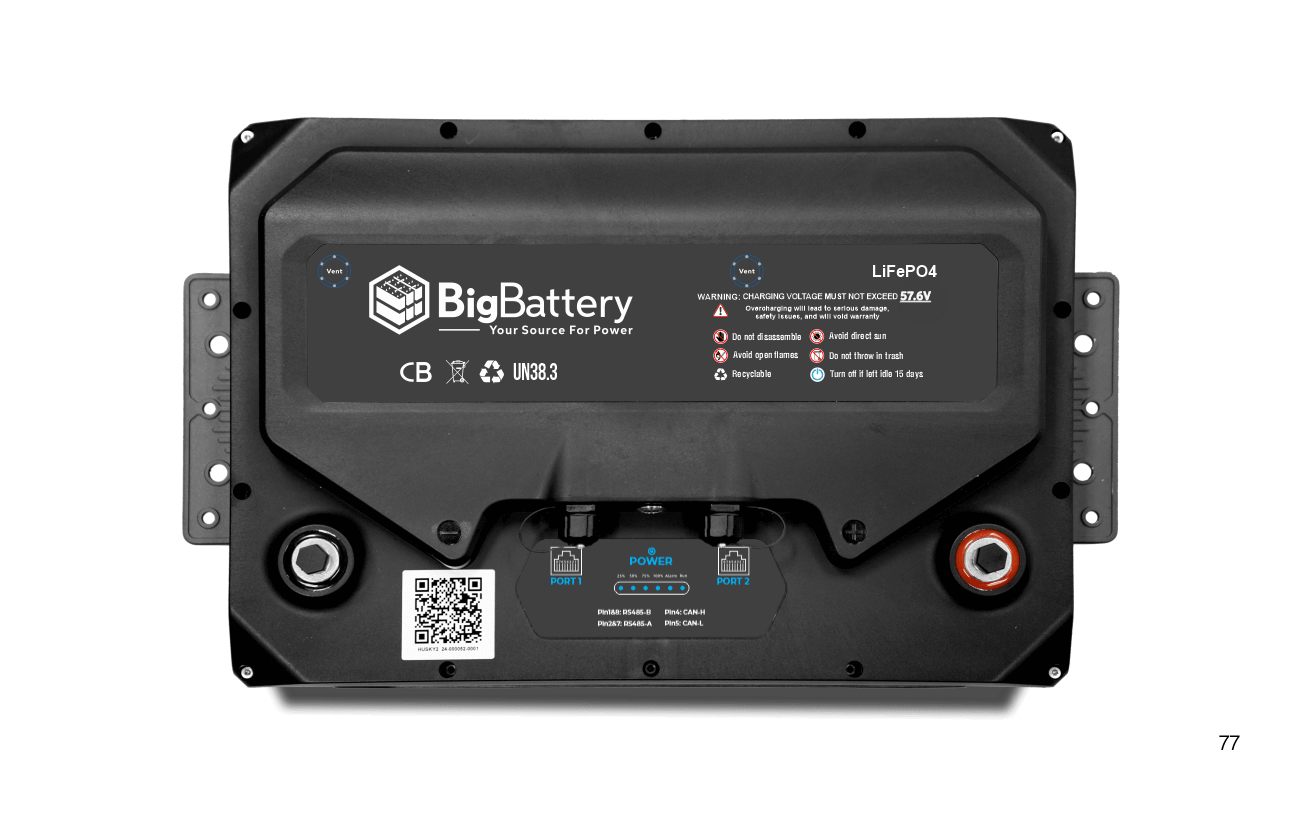 BigBattery 48V HUSKY 2 INV lithium battery, alternate view