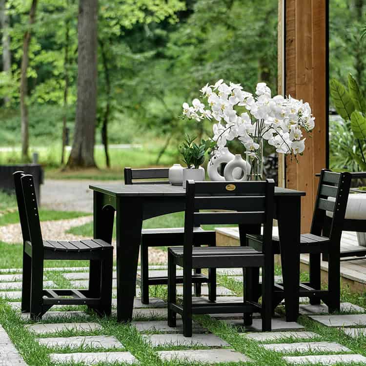 LuxCraft Island 44 inch square poly dining table