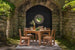 LuxCraft Celeste poly outdoor dining set with Island table and chairs