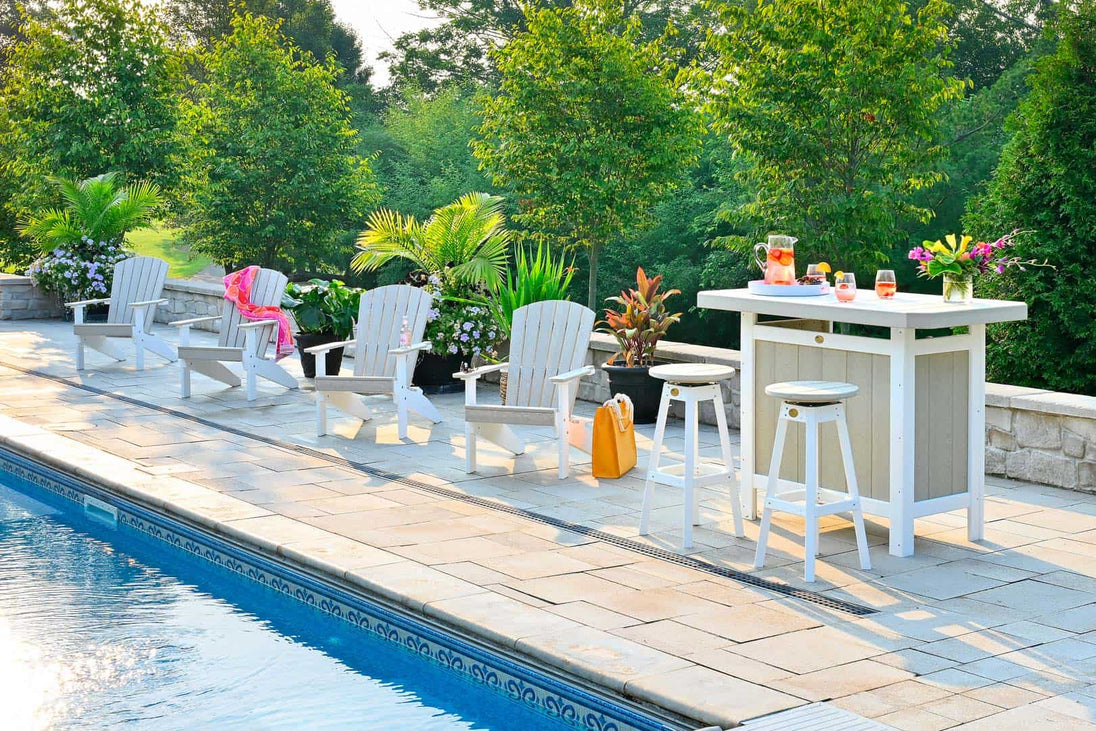 LuxCraft Lakeside Adirondack chairs with serving bar