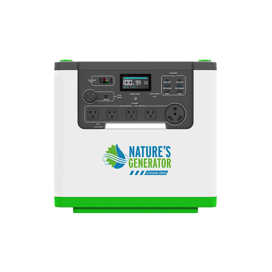 Nature's Generator L3600 expandable power station, front view