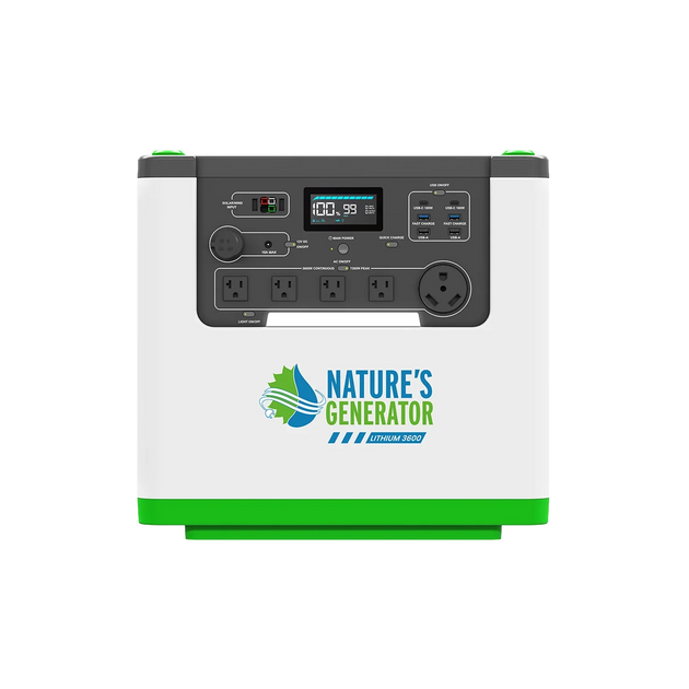 Nature's Generator L3600 expandable power station, front view