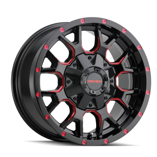 Mayhem Warrior 8015 Wheel – Black w/ Prism Red