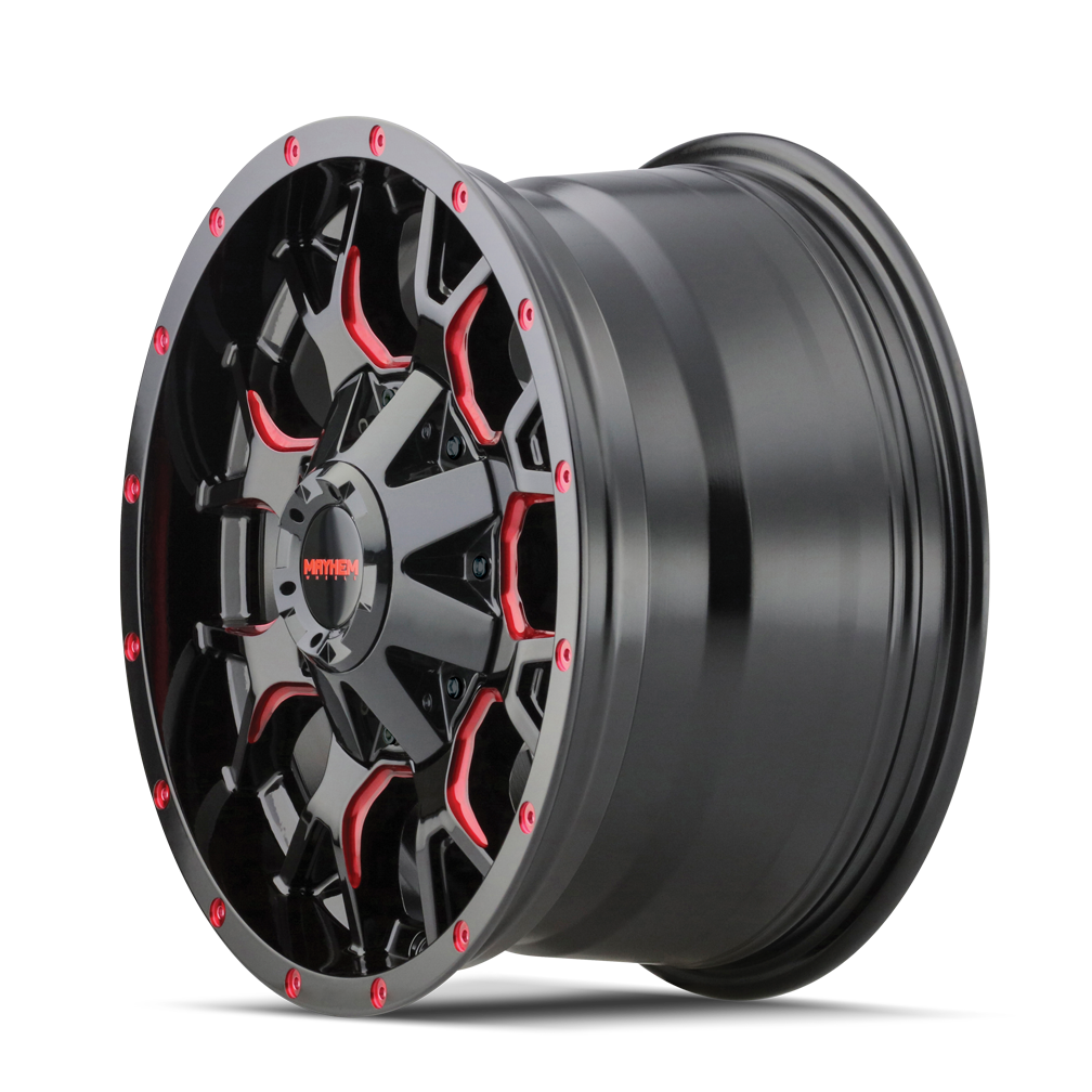 Mayhem Warrior 8015 Wheel – Black w/ Prism Red