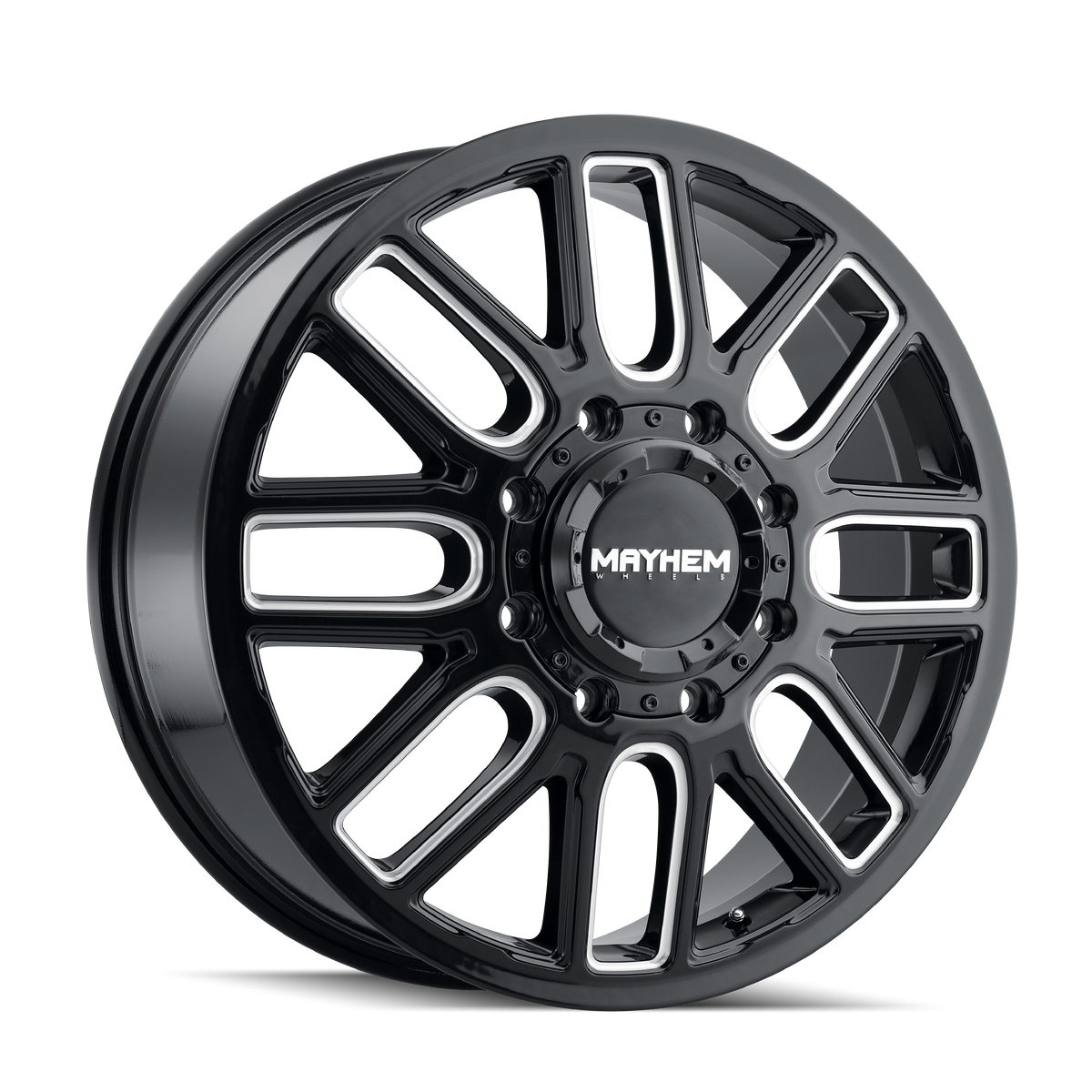 Mayhem Cogent Dually 8107D Wheel – Gloss Black w/ Milled Spokes