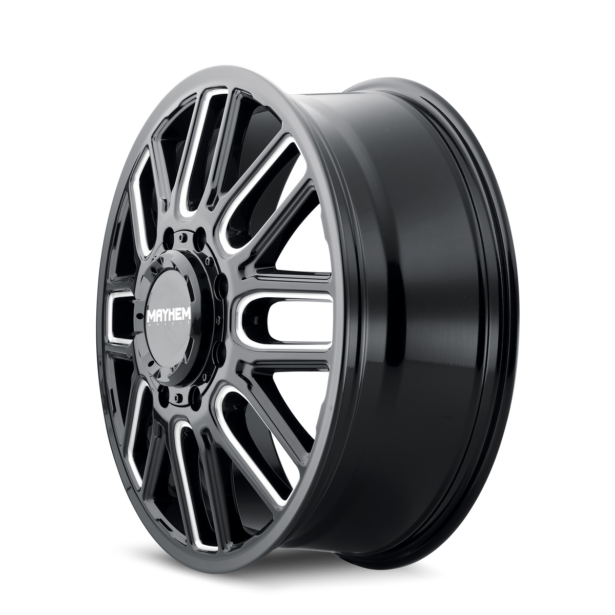 Mayhem Cogent Dually 8107D Wheel – Gloss Black w/ Milled Spokes