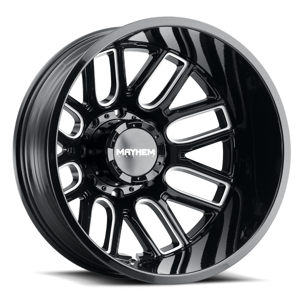 Mayhem Cogent Dually 8107D Wheel – Gloss Black w/ Milled Spokes