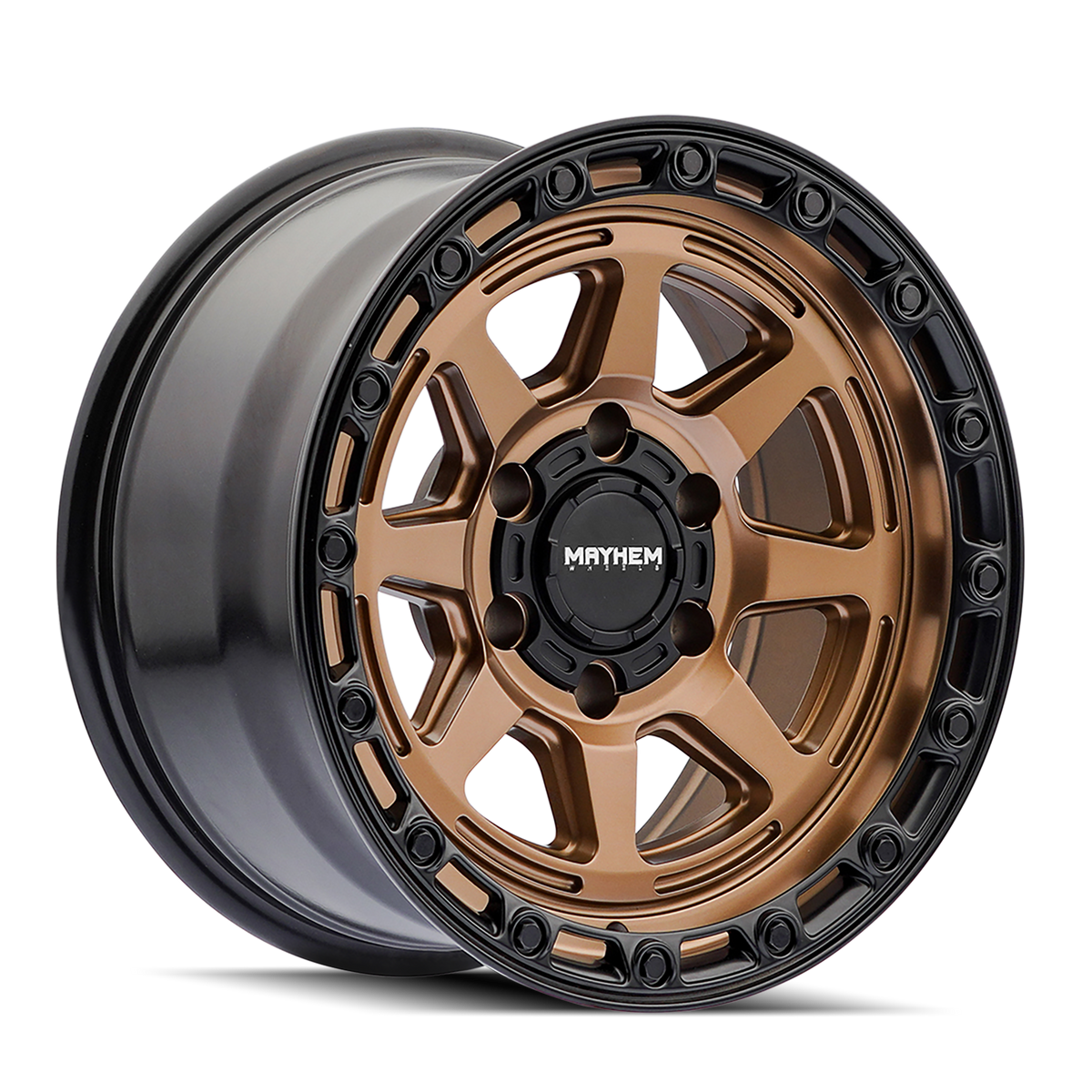 Mayhem Ridgeline 8306BZ Wheel – Gloss Bronze w/ Black Lip