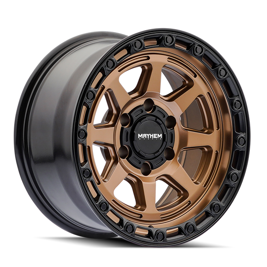 Mayhem Ridgeline 8306BZ Wheel – Gloss Bronze w/ Black Lip