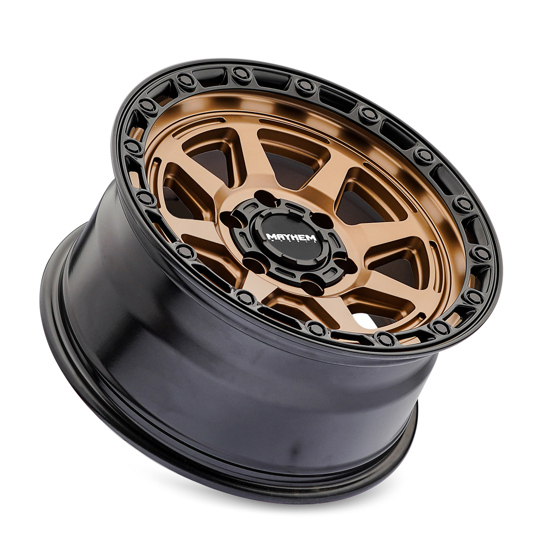 Mayhem Ridgeline 8306BZ Wheel – Gloss Bronze w/ Black Lip