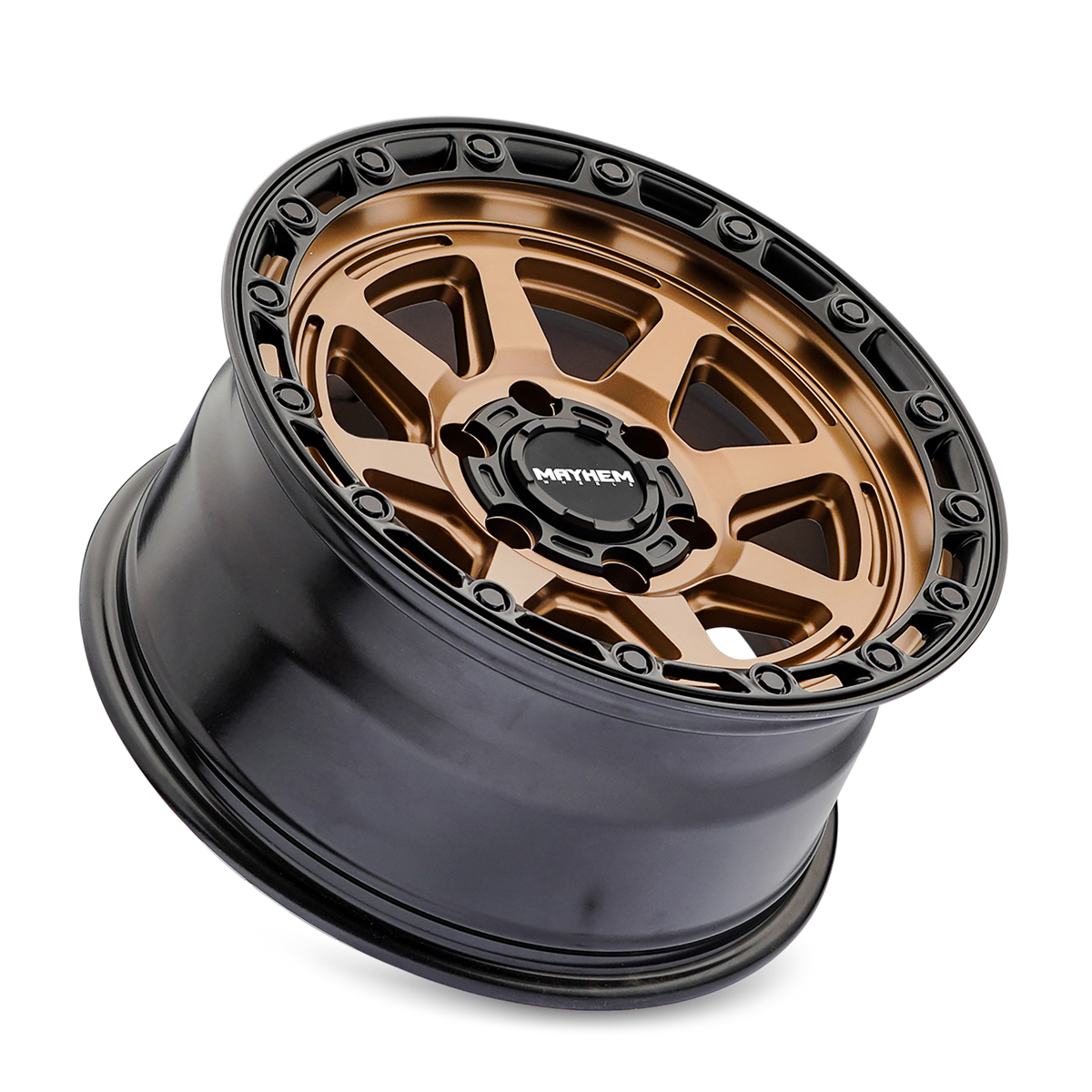 Mayhem Ridgeline 8306BZ Wheel – Gloss Bronze w/ Black Lip