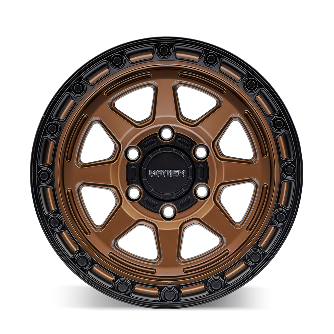 Mayhem Ridgeline 8306BZ Wheel – Gloss Bronze w/ Black Lip