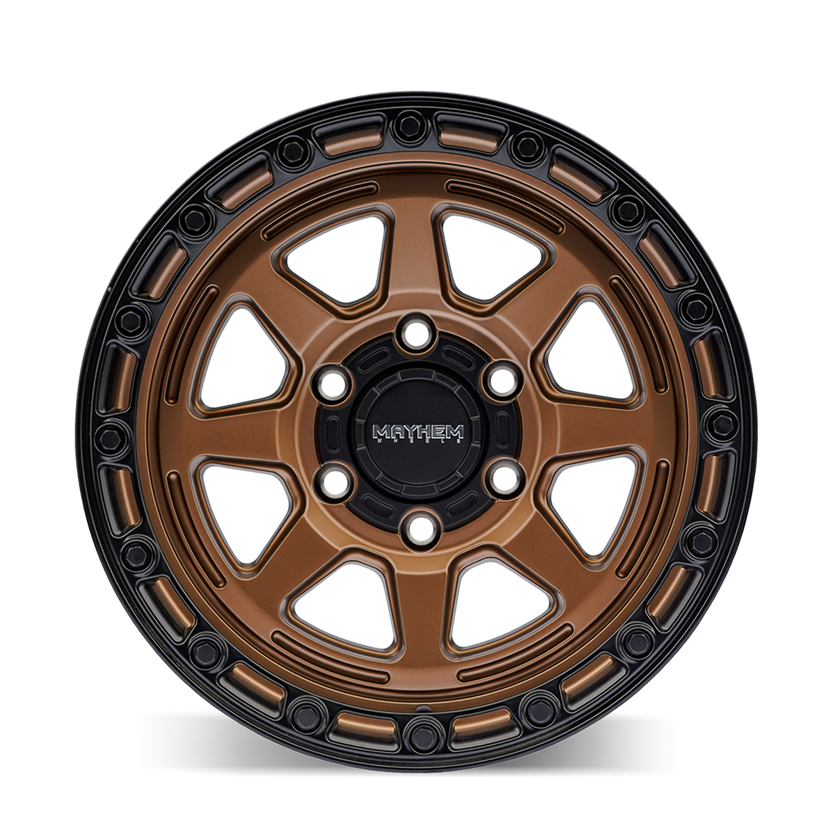 Mayhem Ridgeline 8306BZ Wheel – Gloss Bronze w/ Black Lip