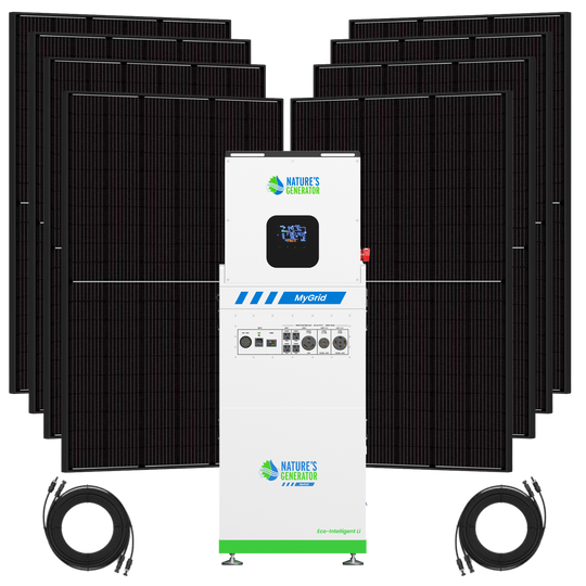 MyGrid 10K Gen 2 solar generator package with eight 440W rigid bifacial panels