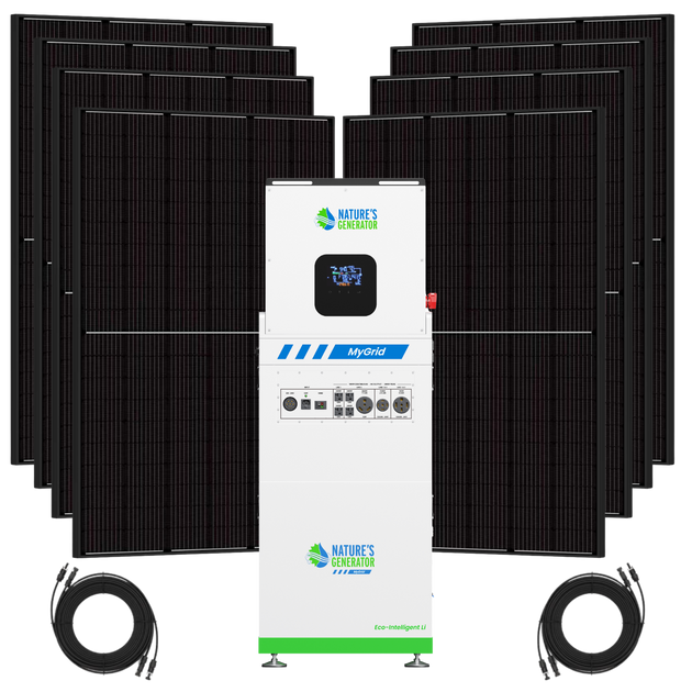 MyGrid 10K Gen 2 solar generator package with eight 440W rigid bifacial panels