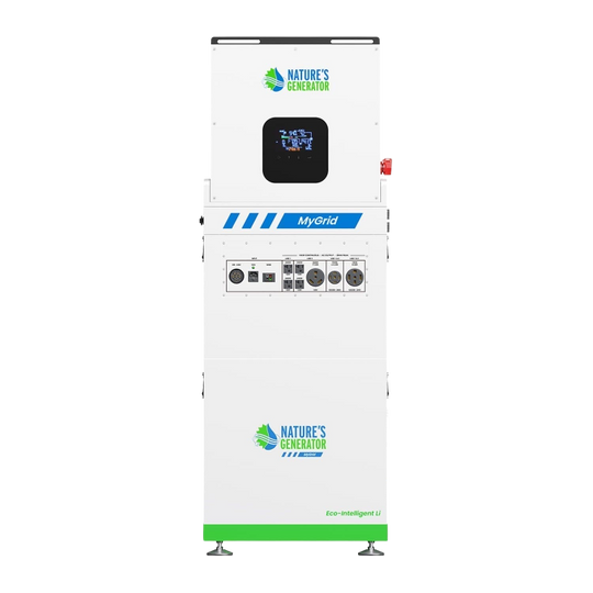 Nature's Generator MyGrid 10K Gen 2 whole home generator cabinet, front view