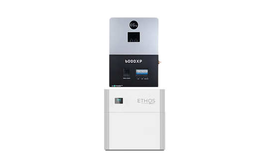 BigBattery ETHOS battery stack with EG4 6000XP off-grid inverter kit