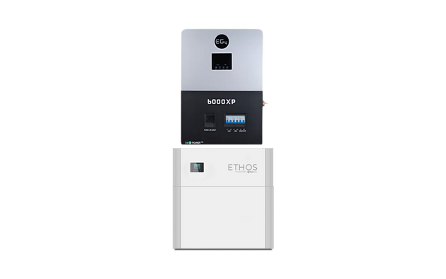 BigBattery ETHOS battery stack with EG4 6000XP off-grid inverter kit