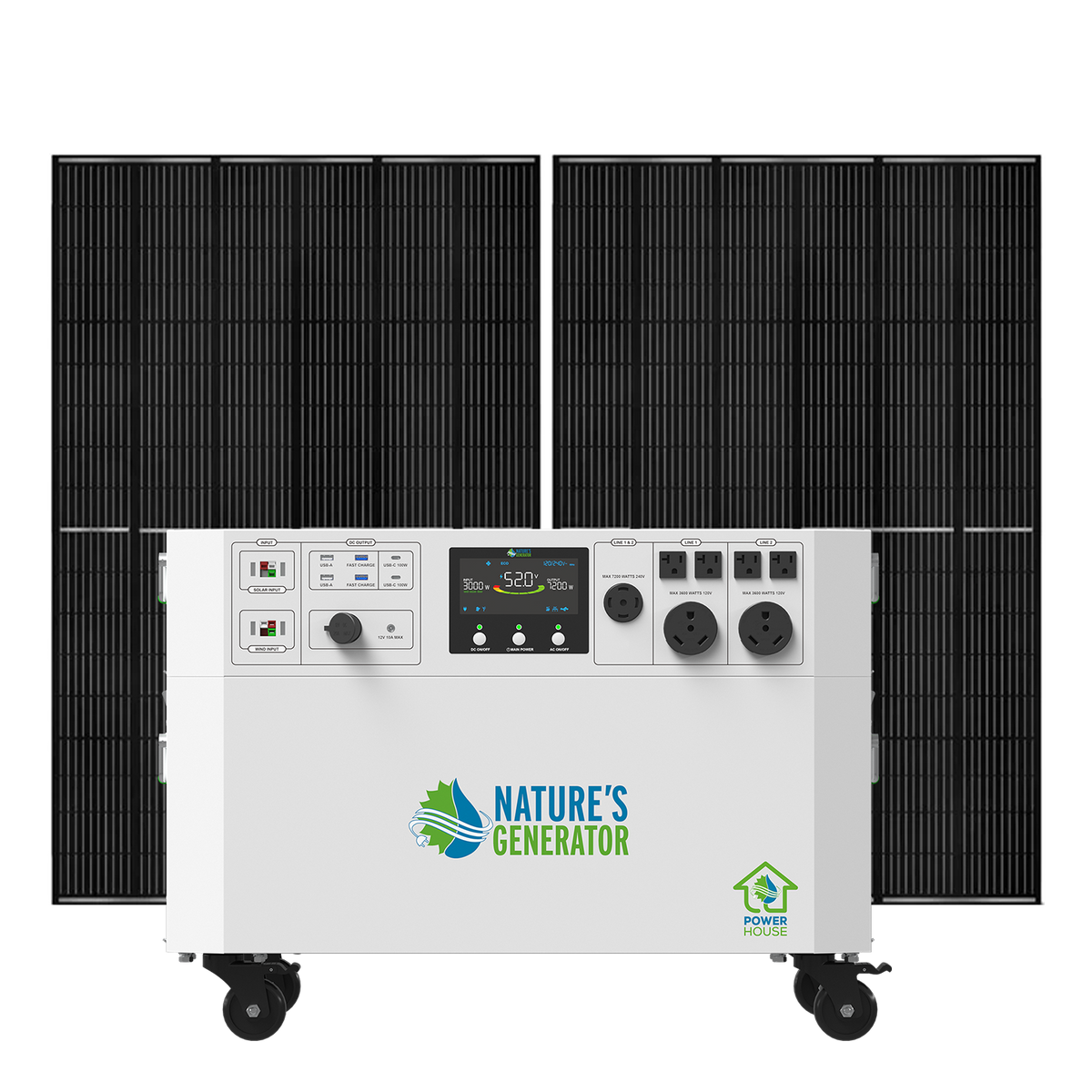 Powerhouse 7200 Gen 2 solar generator package with 440W rigid bifacial panels