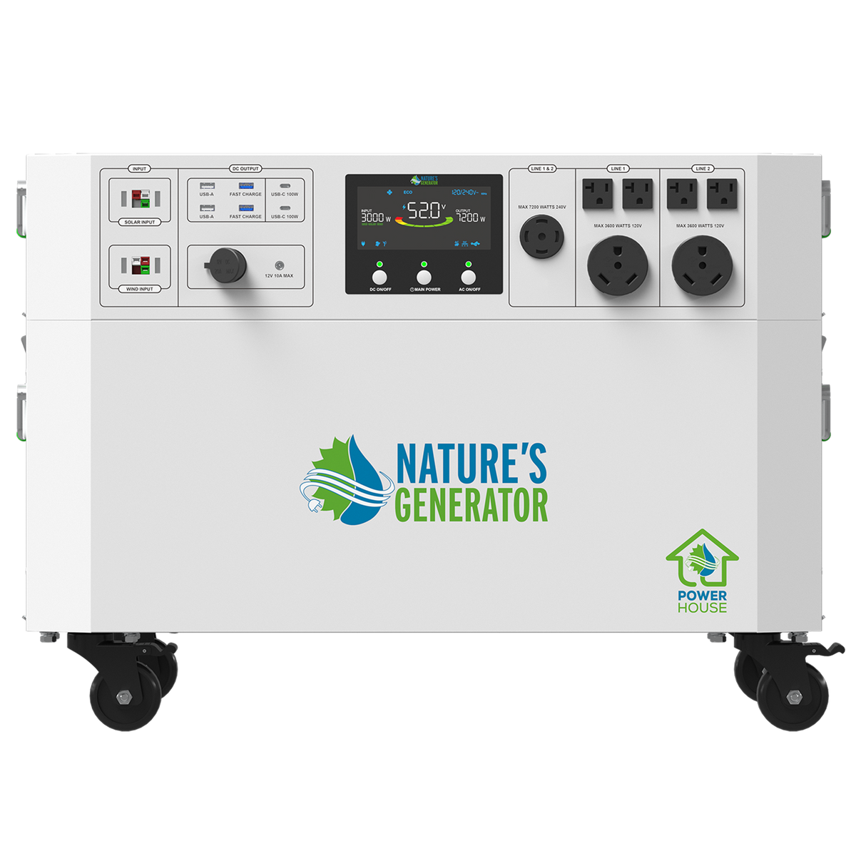 Nature's Generator Powerhouse 7200 Gen 2, front view