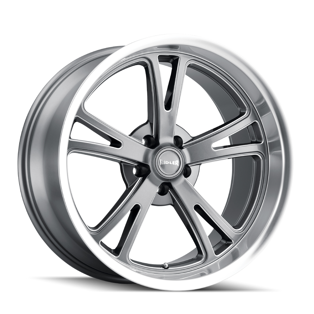Ridler 606 Wheel – Gloss Grey/Milled w/ Spokes & Diamond Lip