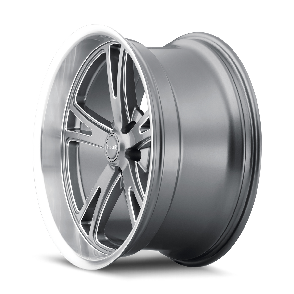Ridler 606 Wheel – Gloss Grey/Milled w/ Spokes & Diamond Lip