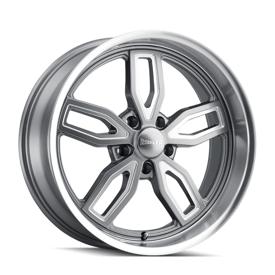Ridler 608 Wheel – Gloss Grey/Milled with Machined Lip